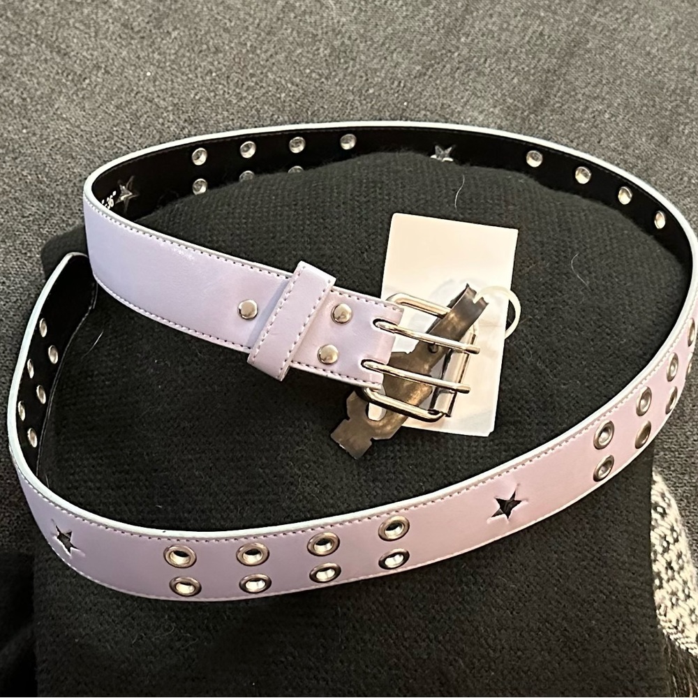 LILAC & SILVER BELT M 34-36 Genuine Leather
